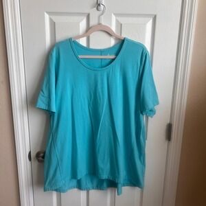 Denim‎ & Co Essentials Tee T-Shirt Short Sleeve Casual Top Blue XL